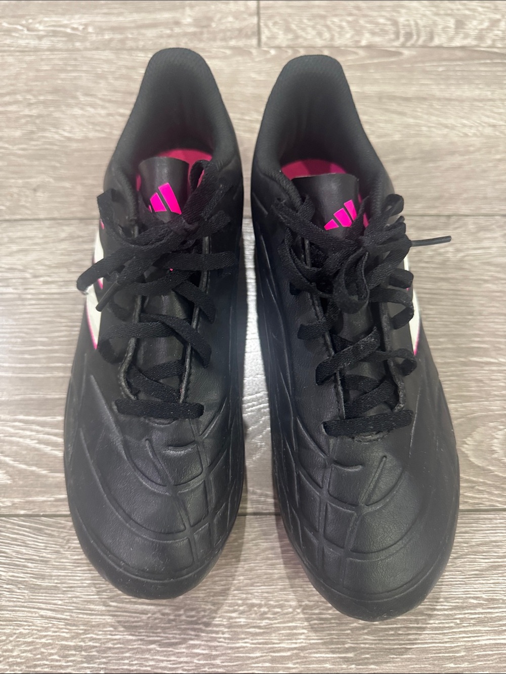 adidas Women's Black Athletic Shoes with Pink Accents